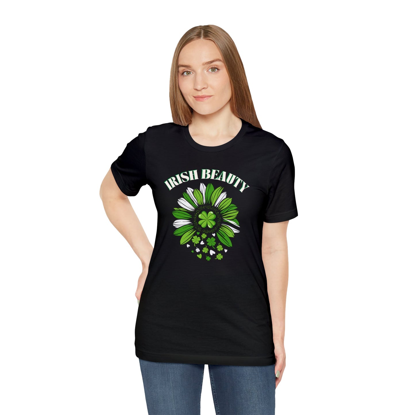 "Irish Beauty" T-Shirt | St. Patty's Day Tee Shirt for Ladies | St. Paddy's Day Womens Tee | Shamrock Day Tee for Her | St. Patricks Day Tee Shirt for Her | St. Patty's Day Apparel for Women | Irish Women's Shirt