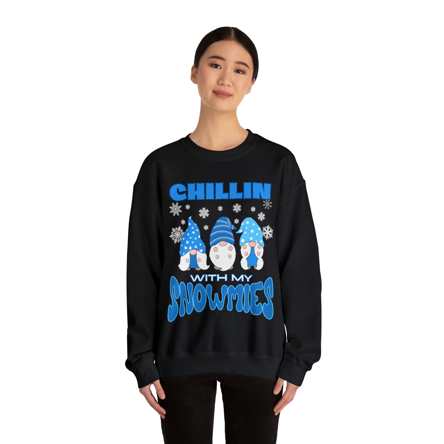 "Chillin With My Snowmies" Sweatshirt | Womens Christmas Sweater | Funny Holiday Sweatshirt | Ladies Holiday Sweatershirt