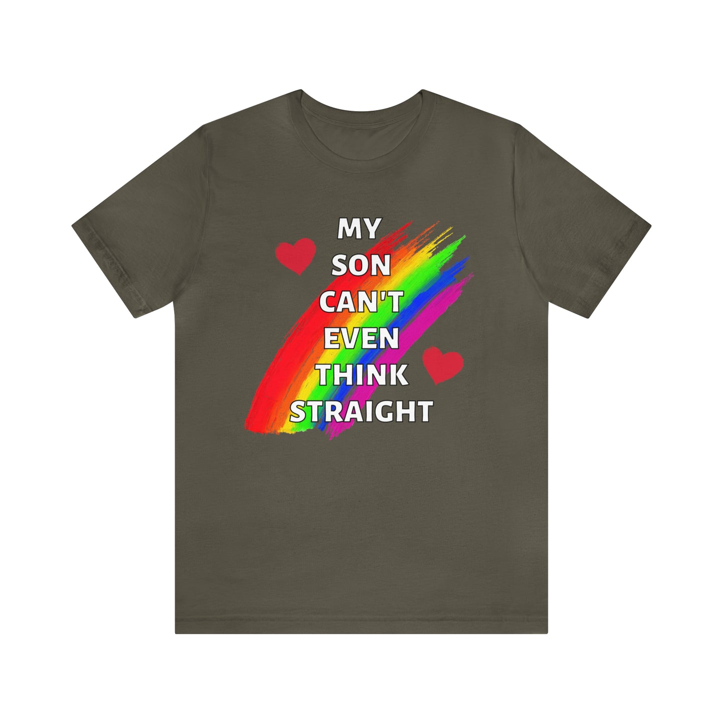 "My Son Can't Even Think Straight" T-Shirt | Support Your Child's Identity | Trendy LGBTQ+ Mom Shirt | Unique Mom Tee | Pride Month Gift Ideas | Comfortable Mom Clothing for Everyday Wear | Pride Mom Tee | LGBTQ+ Mom Birthday Gift