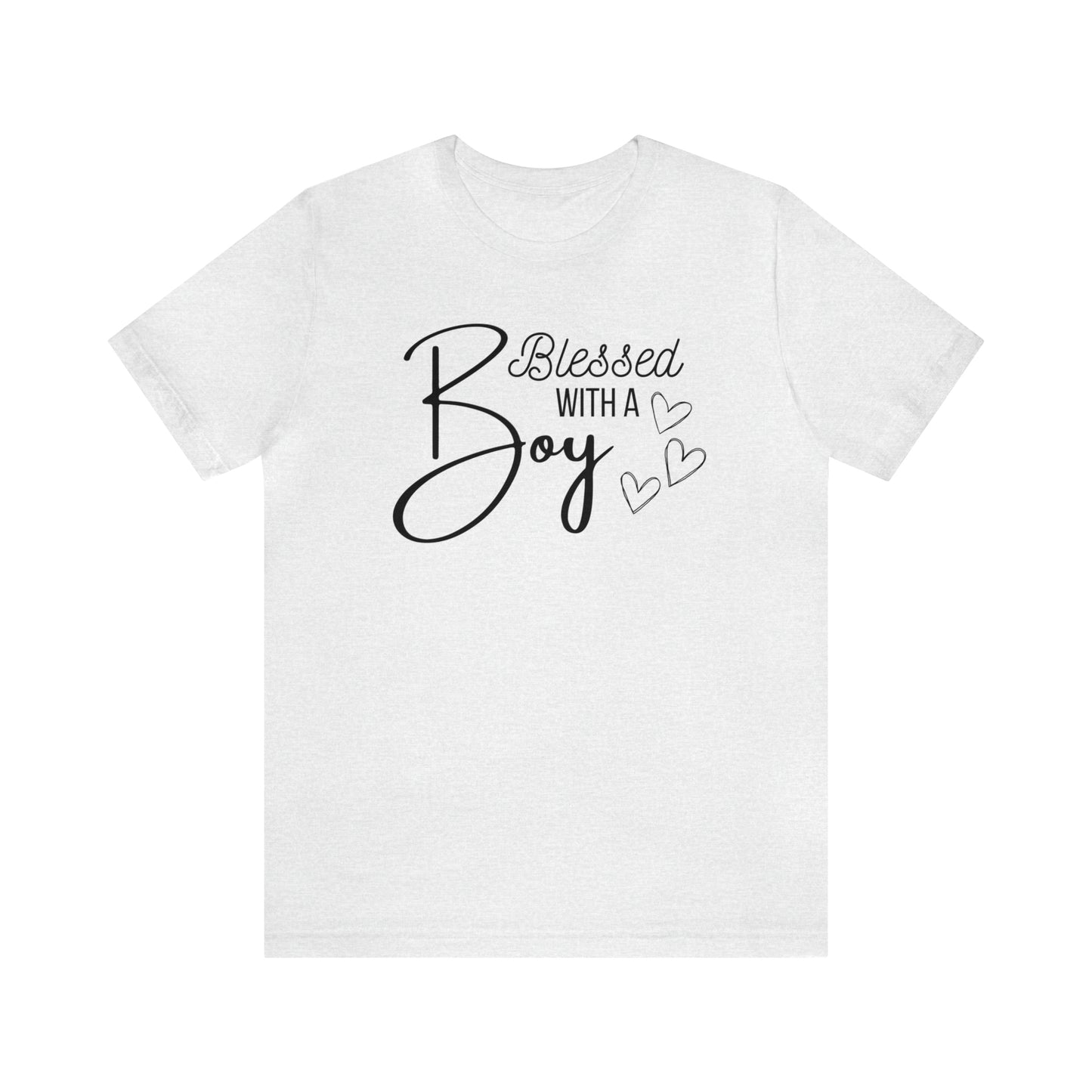 "Blessed With a Boy" T-Shirt | Perfect Gift for Moms of Boys | Cute and Trendy Mom Fashion | Mother's Day Gift Ideas | Comfortable Mom Clothing for Everyday Wear | Celebrate Your Mom Life