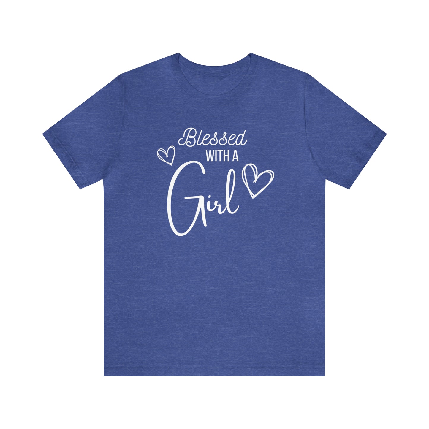 "Blessed With a Girl" T-Shirt | Ideal Gift for Moms of Daughters | Stylish and Trendy Mom Fashion | Mother's Day Gift Ideas | Comfortable Mom Clothing for Everyday Wear | Celebrate Your Supermom Status