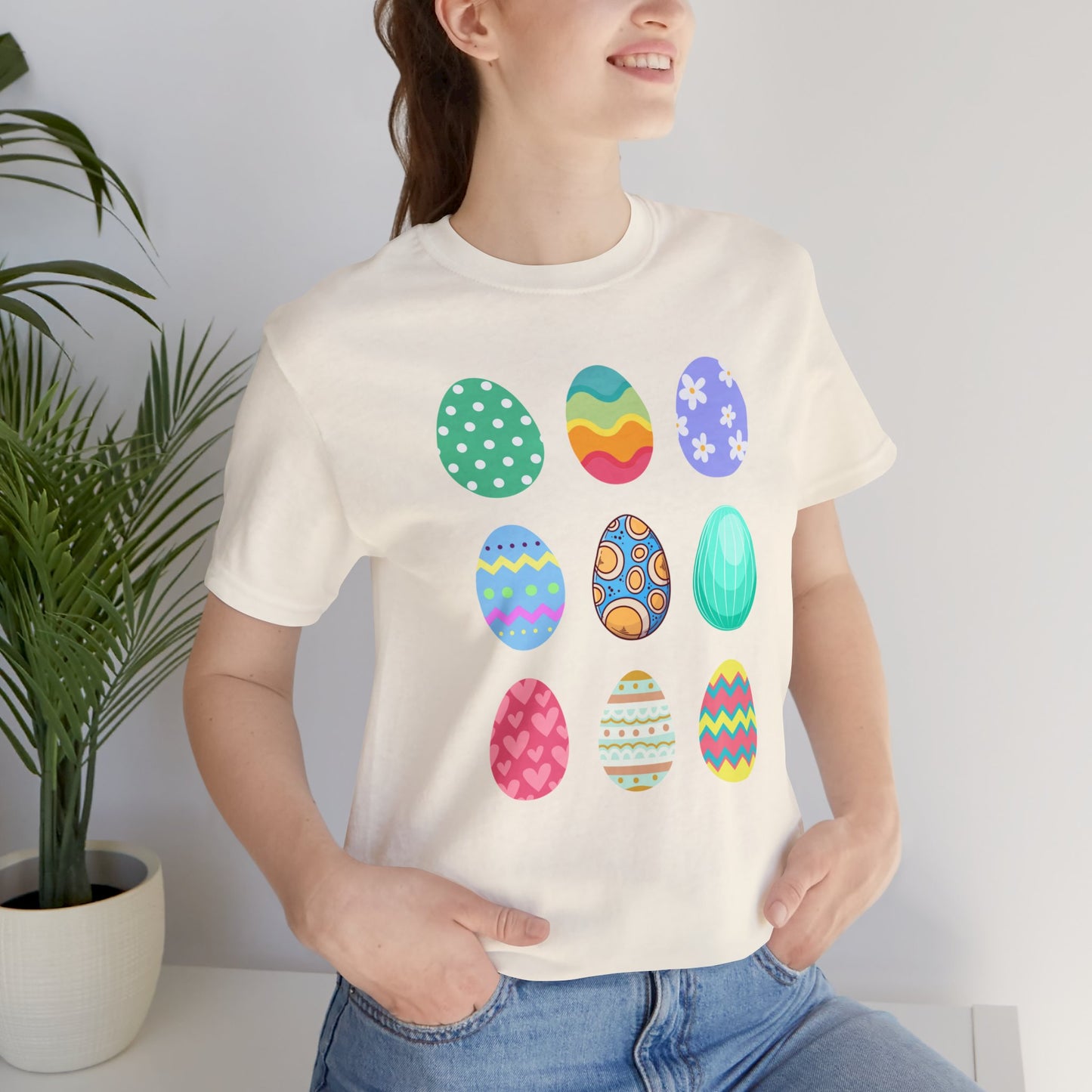 "Easter Eggs" T-Shirt | Easter Egg Shirt for Women | Ladies Easter Shirt with Easter Eggs | Gift for Her | Easter Egg Tee | Easter Apparel for Ladies | Women's Easter Tee Shirt