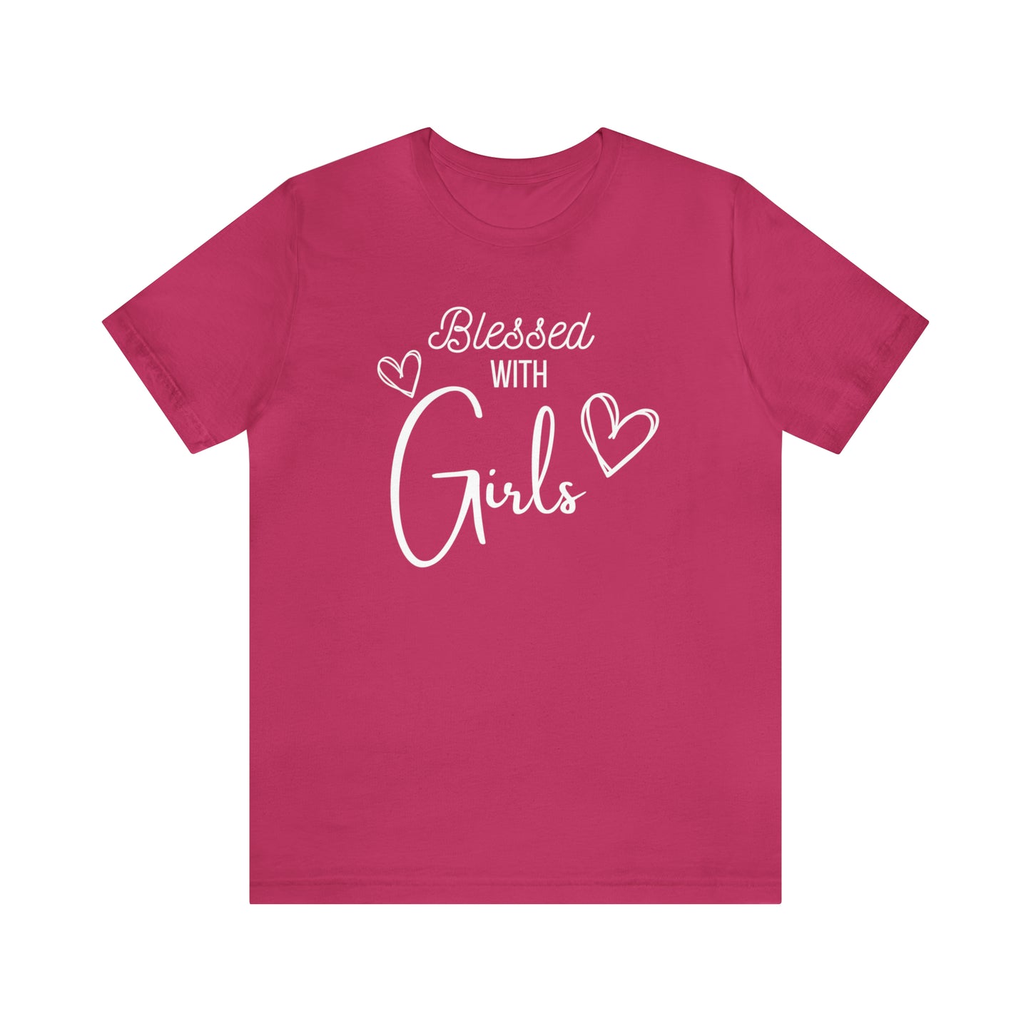 "Blessed With Girls" T-Shirt | Perfect Gift for Moms of Girls | Cute and Trendy Mom Fashion | Unique Mom Tee | Mother's Day Gift Ideas | Comfortable Mom Clothing for Everyday Wear | Celebrate Your Supermom Status with Style