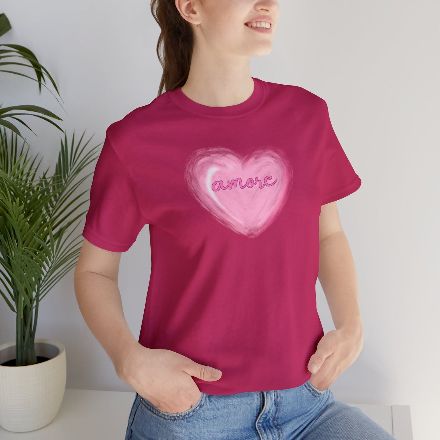 "Amore" T-Shirt | Simple Women's Valentine's Day Shirt | Gift for Her | Ladies Tee for V Day | Womens Love Shirt for Valentine's Day | V-Day Tee Shirt for Women