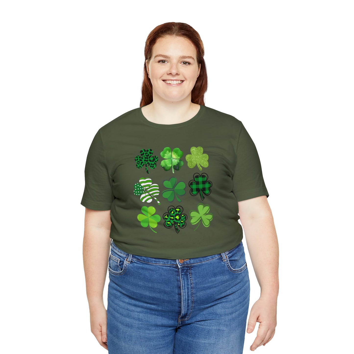 "Shamrocks" T-Shirt | Tee Shirt for St. Patrick's Day | Womens Shamrock Shirt | St .Patty's Day Shamrock Shirt for Ladies | St. Patty's Day Apparel for Women | Mom Shamrock Tee Shirt