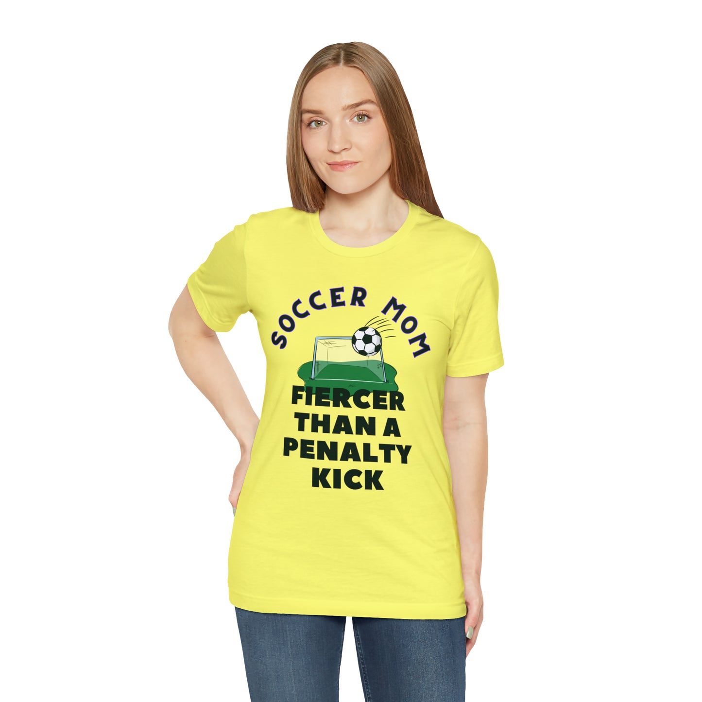 "Soccer Mom Fiercer Than a Penalty Kick" T-Shirt | Soccer Mom Shirt | Funny Soccer Mom Tee | Soccer Mom Apparel | Funny Shirt for Soccer Moms | Gift for Soccer Moms | Soccer Mama Shirt | Mother's Day Gift Ideas for Mom