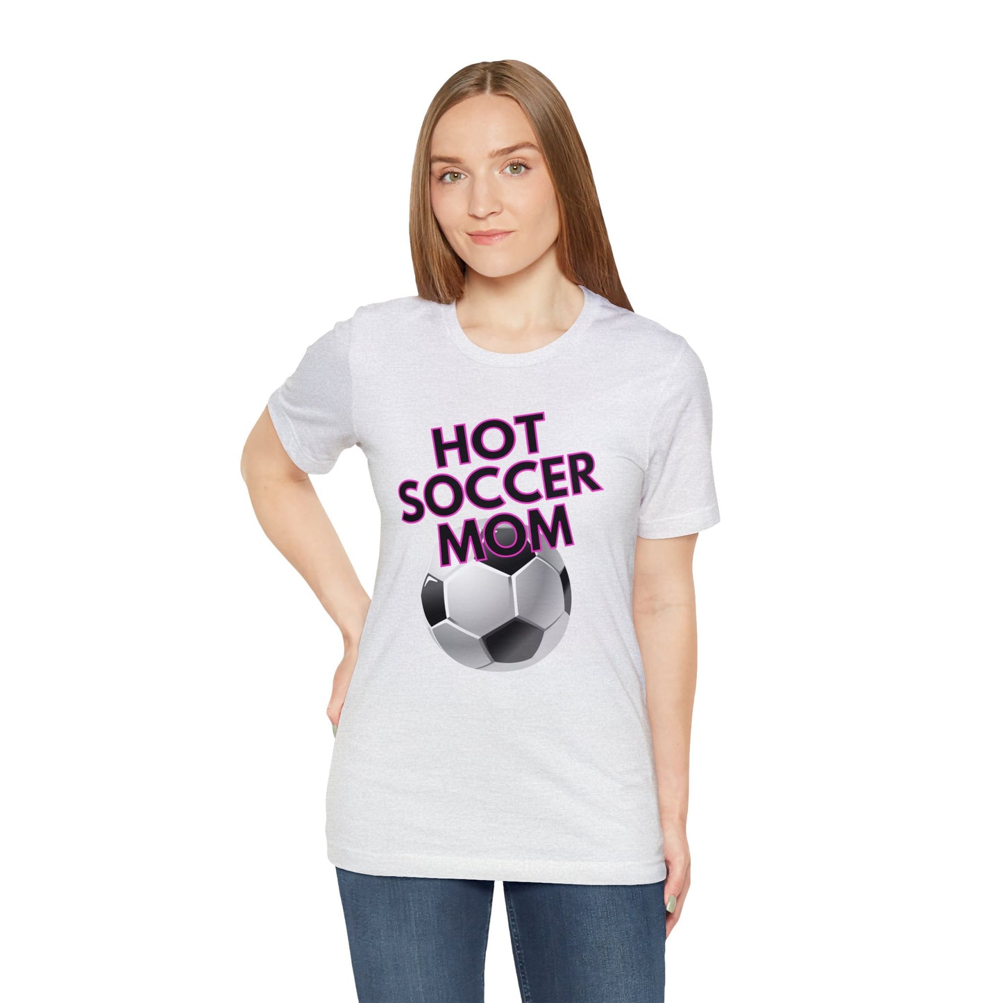 "Hot Soccer Mom" T-Shirt | Perfect Gift for Soccer Moms | Trendy Soccer Mom Apparel | Soccer Mom Tee | Soccer Mom Shirt | Mother's Day Gift Ideas for Mom | Comfortable Mom Clothing for Game Day | Soccer Mama Shirt