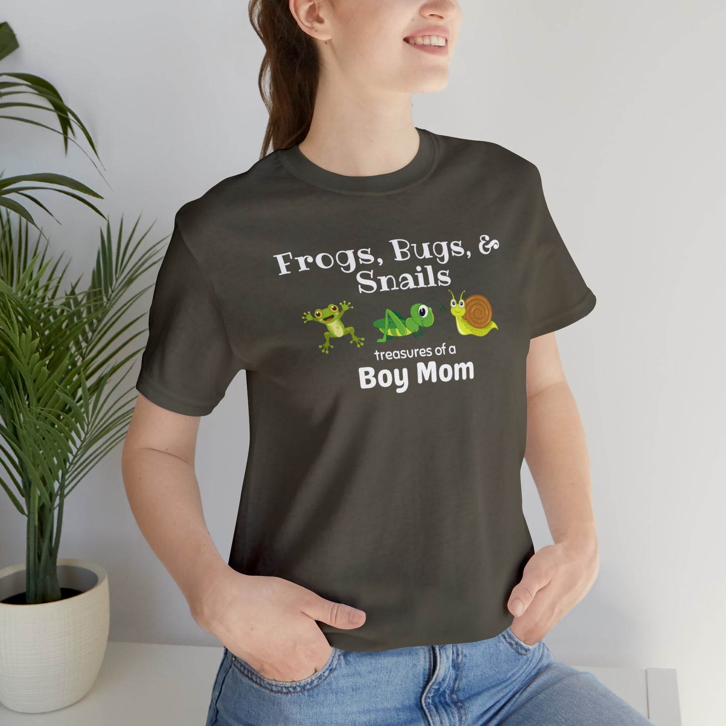 "Frogs, Bugs, & Snails Treasures of a Boy Mom" T-Shirt | Boy Mom Shirt | New Mom Gift | Boy Mama Shirt | Perfect Gift for Moms of Boys | Trendy Boy Mom Apparel | Mom of Boys Shirt | Boy Mom Christmas Gift