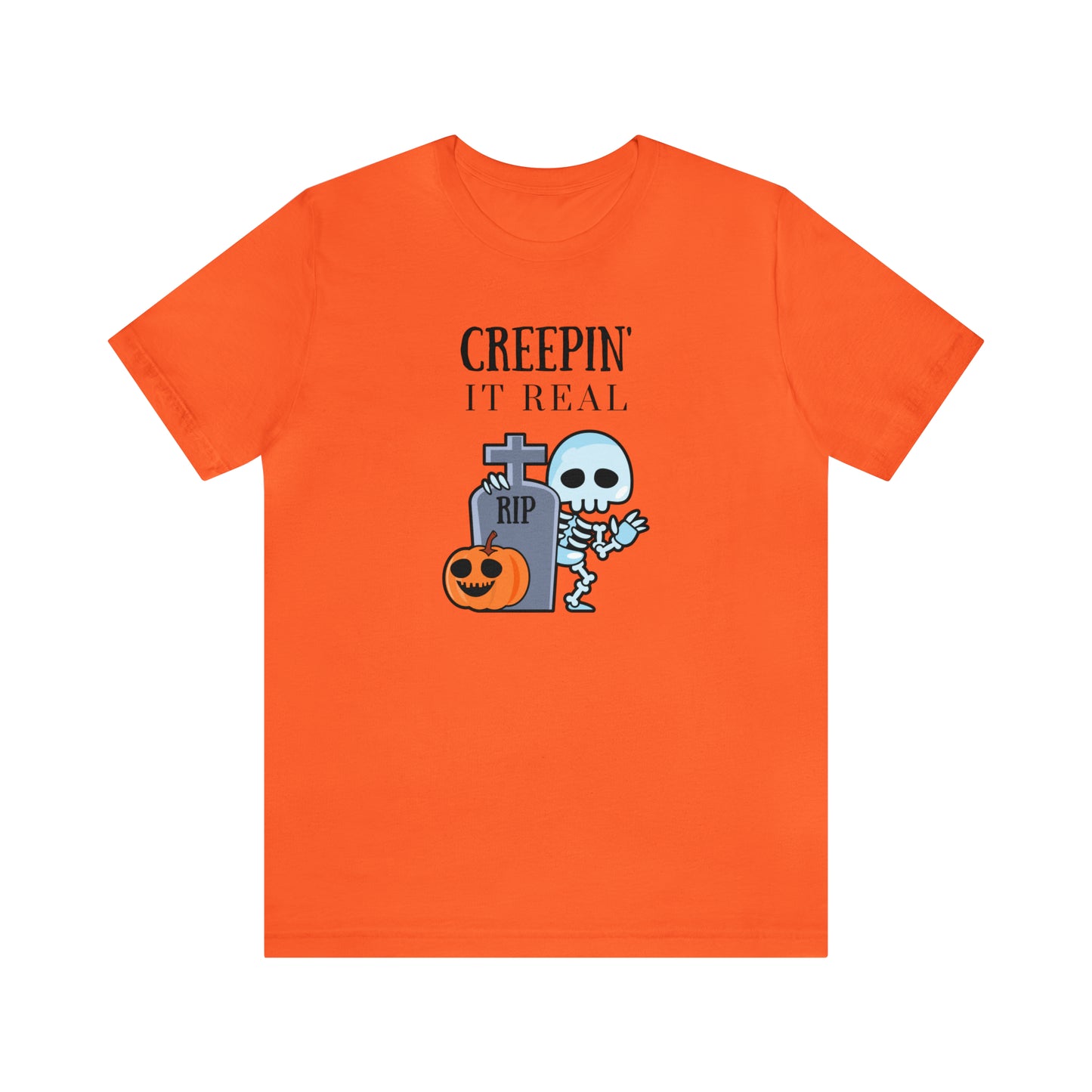 "Creepin' It Real" T-shirt | Halloween Mom Shirt | Gift Ideas for Women Who Love Halloween | Trendy Halloween Apparel | Halloween Shirts With Sayings for Moms | Cute Halloween Shirt