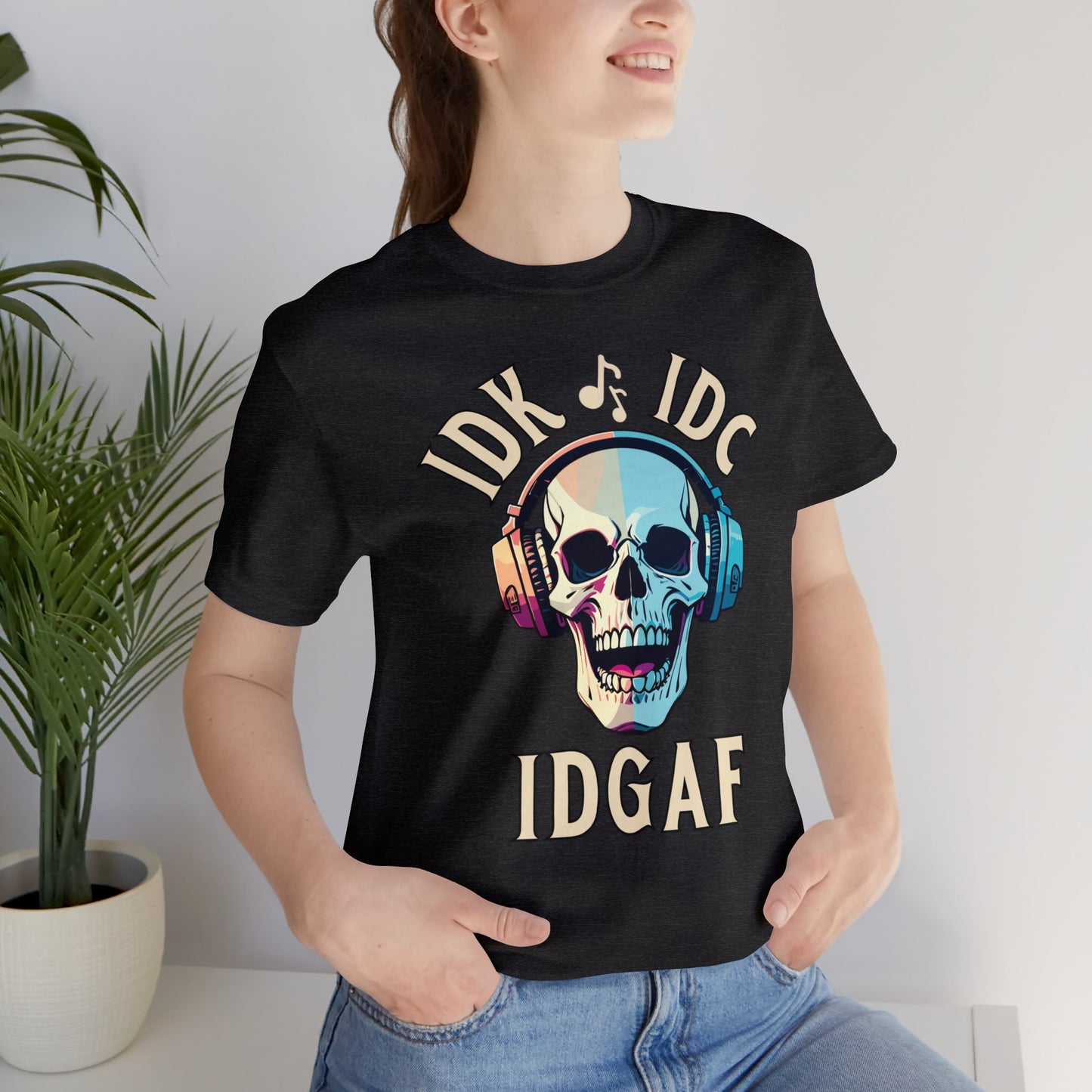 "IDK IDC IDGAF" T-Shirt | Funny Women's Shirt | Gifts for Her | Sarcastic Ladies Tee | Carefree Women's Tee | Christmas Gift Ideas for Women | Humorous Women's Tee Shirts | Statement Shirt for Women | Funny Women's Apparel