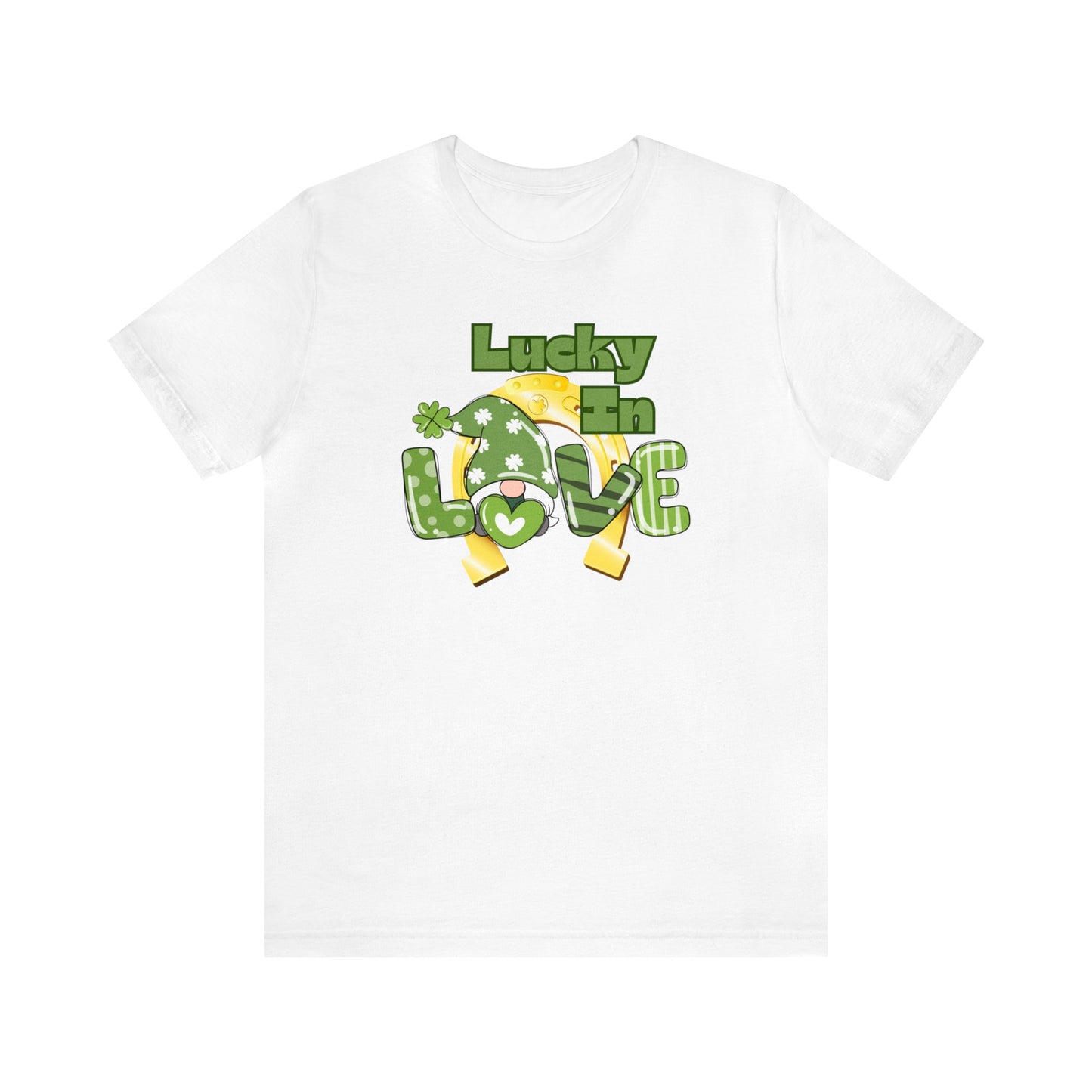 "Lucky in Love" T-Shirt | Lucky Ladies Shirt for St. Patrick's Day | Apparel for St. Patrick's Day | St. Patty's Day Tee Shirt for Ladies | Womens Tee for St. Paddy's Day | St. Patricks Day Tee Shirt for Hert