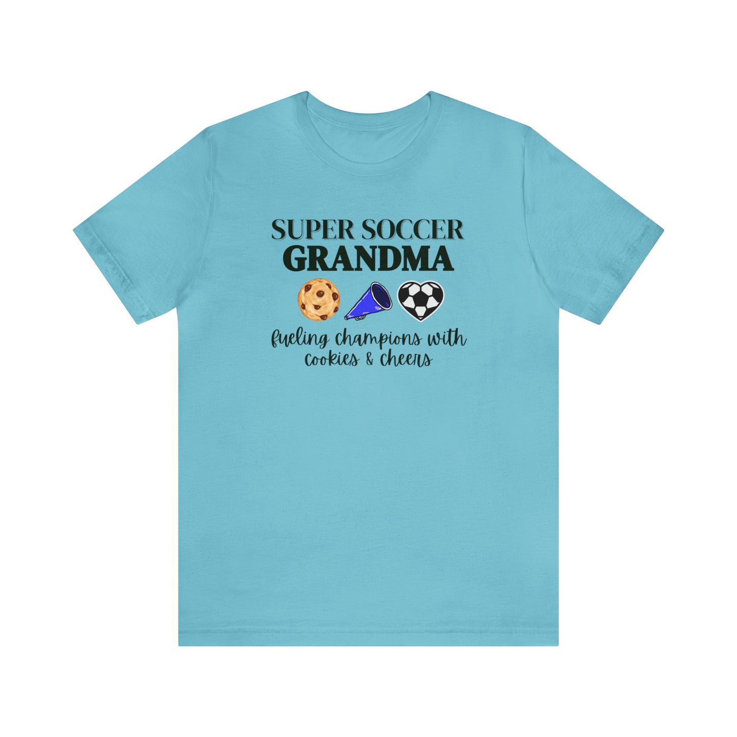 "Super Soccer Grandma Fueling Champions With Cookies & Cheer" T-Shirt | Gift Ideas for Soccer Grandma's | Soccer Grandma Tee |Cute Grandma Soccer Shirt | Funny Grandma Shirt | Grandma Soccer Shirt | Mother's Day Gift Ideas for Grama