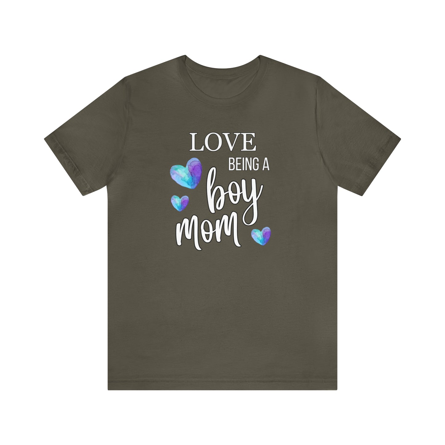 " Love Being A Boy Mom" T-Shirt | Perfect Gift for Moms of Boys | Cute and Trendy Mom Fashion | Mother's Day Gift Ideas | Comfortable Mom Clothing for Everyday Wear | Celebrate Your Supermom Status with Style | Perfect Birthday Gift for Mom