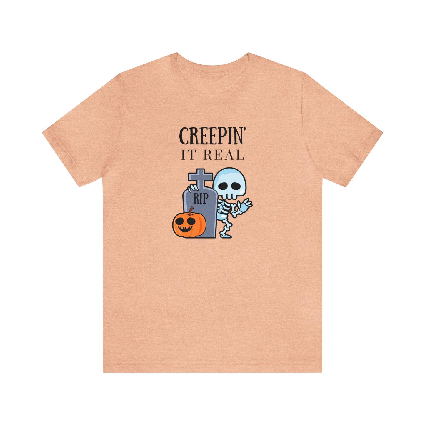 "Creepin' It Real" T-shirt | Halloween Mom Shirt | Gift Ideas for Women Who Love Halloween | Trendy Halloween Apparel | Halloween Shirts With Sayings for Moms | Cute Halloween Shirt