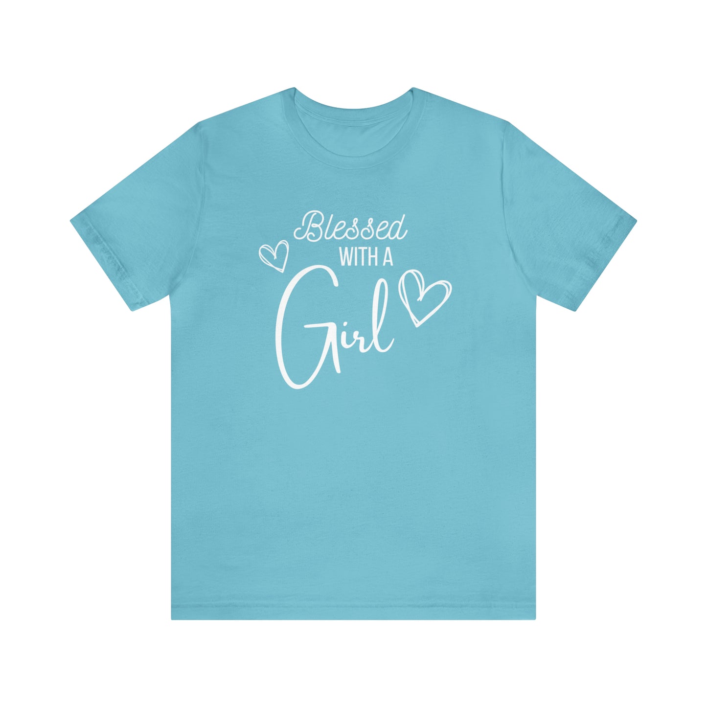 "Blessed With a Girl" T-Shirt | Ideal Gift for Moms of Daughters | Stylish and Trendy Mom Fashion | Mother's Day Gift Ideas | Comfortable Mom Clothing for Everyday Wear | Celebrate Your Supermom Status