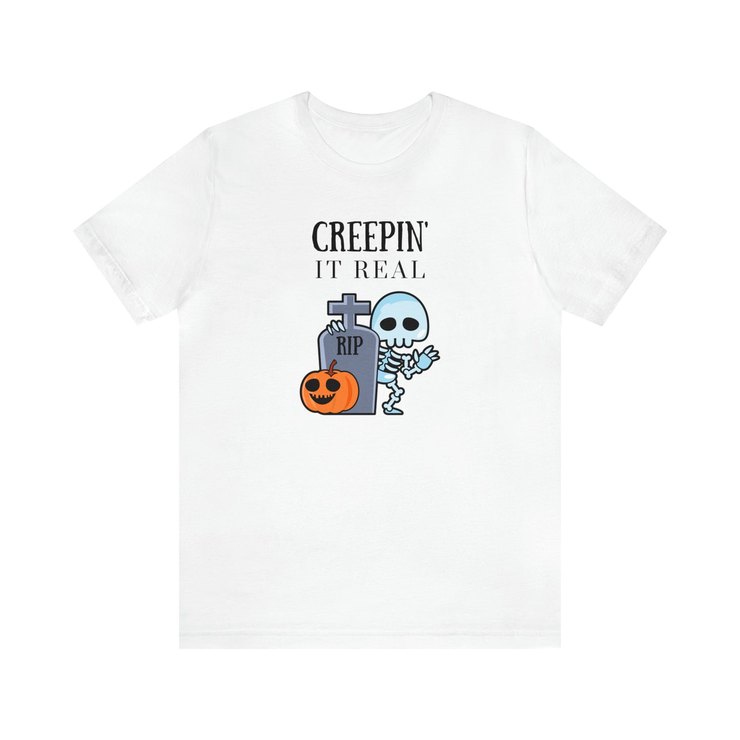 "Creepin' It Real" T-shirt | Halloween Mom Shirt | Gift Ideas for Women Who Love Halloween | Trendy Halloween Apparel | Halloween Shirts With Sayings for Moms | Cute Halloween Shirt