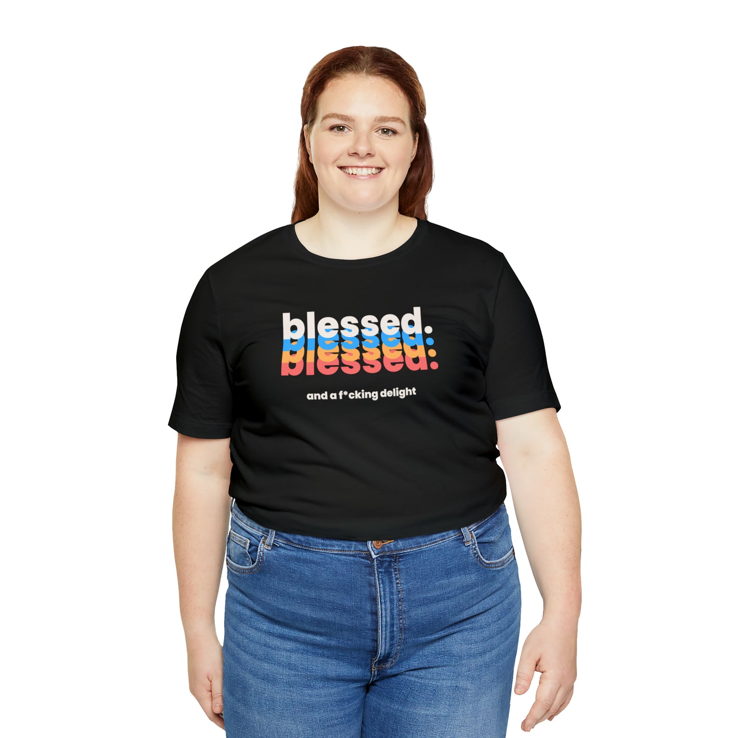 "Blessed and a F*cking Delight" T-Shirt | Funny Women's Tee | Sarcasm Shirt | Sarcastic Mom Shirt | Gift for Her | Funny Shirt for Women | Ladies Shirts | Mom's Sarcastic Tee