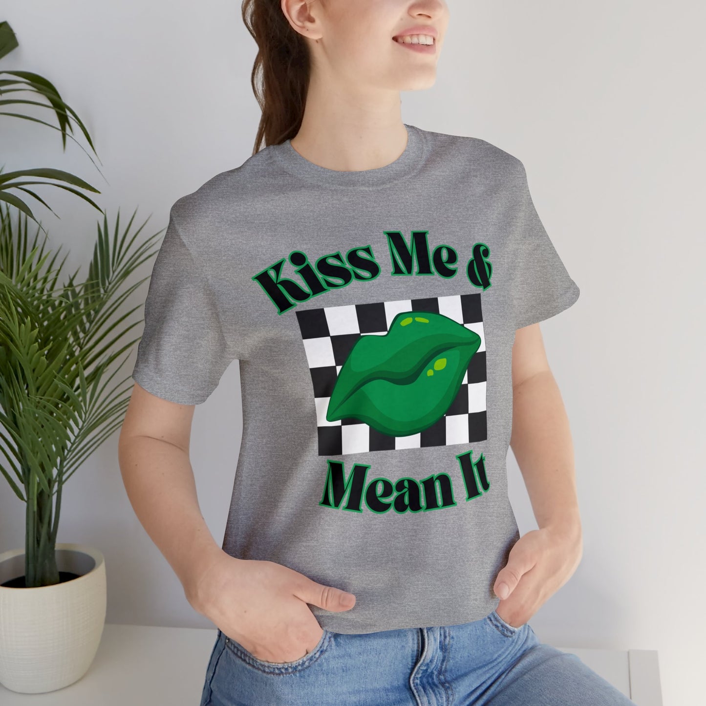 "Kiss Me & Mean It" T-Shirt | Gift Ideas for Women | Women's St. Paddys Day Shirt | Kiss Me Shirt for St. Patricks Day | Ladies Tee for St. Patrick's Day | Irish Womens Tee for St. Patty's Day | Women's St. Patty's Day Shirt