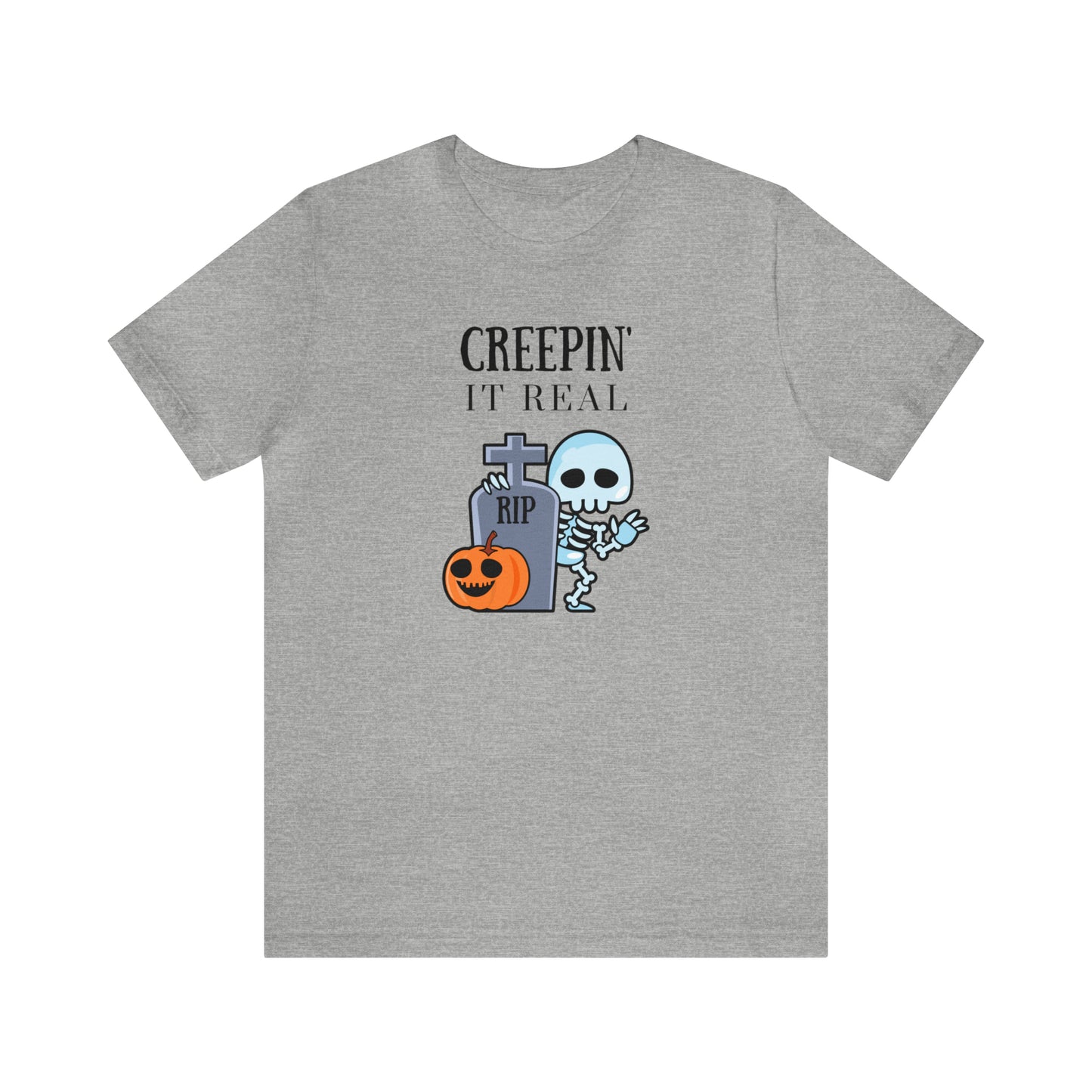 "Creepin' It Real" T-shirt | Halloween Mom Shirt | Gift Ideas for Women Who Love Halloween | Trendy Halloween Apparel | Halloween Shirts With Sayings for Moms | Cute Halloween Shirt