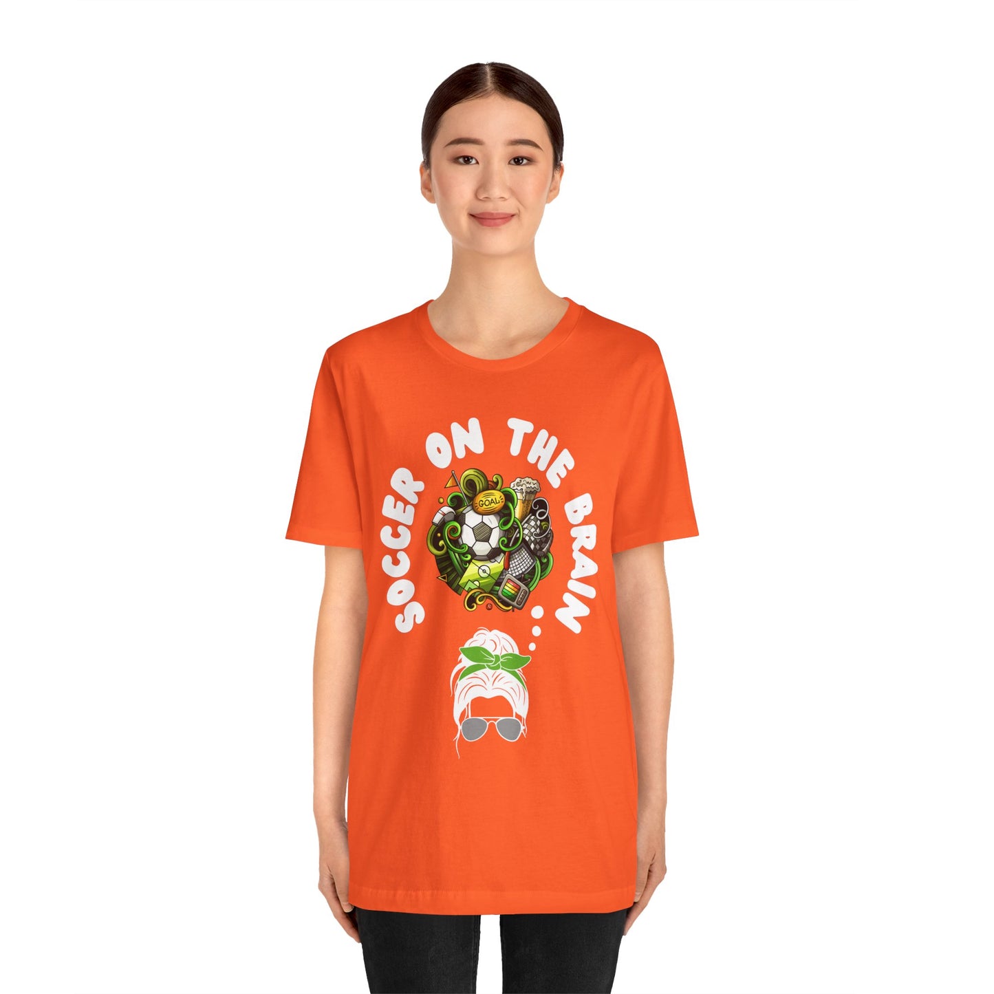 "Soccer on the Brain" T-Shirt | Soccer Mom Shirt for Game Day | Trendy Soccer Mama Tee | Soccer Graphic Tee Shirt | Christmas Gift Ideas for Moms | Soccer Mom Apparel