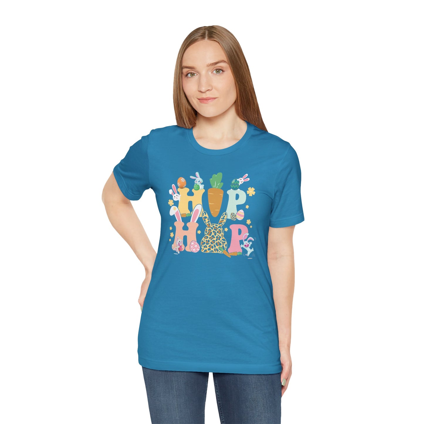 "Hip Hop" T-Shirt | Cute Easter Shirt| Easter Bunny Shirt for Easter | Easter Clothing | Easter Egg Shirt | Easter Gift for Her | Women's Easter Egg Hunt T Shirt