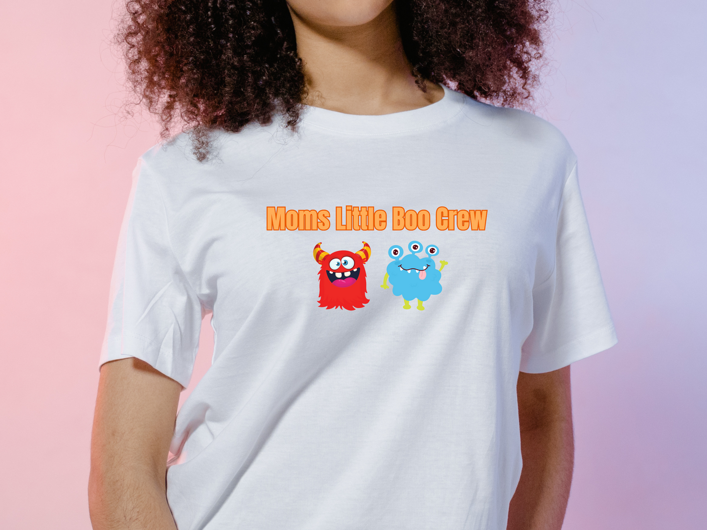 "Moms Little Boo Crew 2" T-Shirt | Mom of 2 Halloween Shirt | Halloween Shirt for Moms | Trendy Halloween Apparel | Monsters Halloween Shirt | Birthday Gift Ideas for Mom | Mama Halloween Shirt