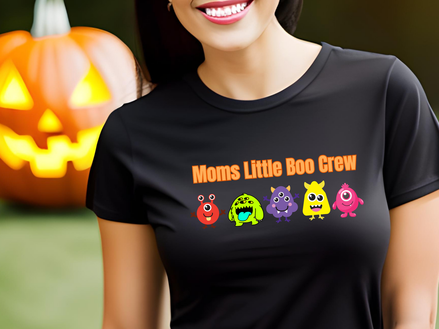 "Moms Little Boo Crew 5" T-shirt | Mom of 5 Halloween Shirt | Halloween Mom Shirt | Gift Ideas for Women Who Love Halloween | Trendy Halloween Apparel | Halloween Shirts With Sayings for Moms | Cute Halloween Shirt | Mama Halloween Shirt