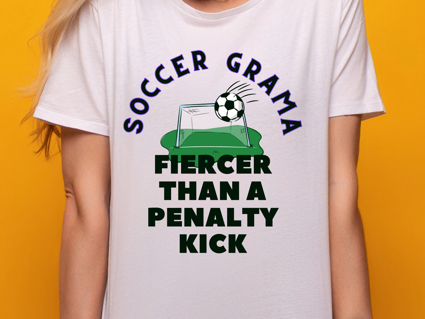 "Soccer Grama Fiercer Than a Penalty Kick" T-Shirt | Grandma Soccer Shirt | Soccer Grama Tee | Soccer Grandma Apparel | Funny Grandma Shirt | Gift for Soccer Grandmas | Mother's Day Gift Ideas for Grama | Soccer Grandma Tee