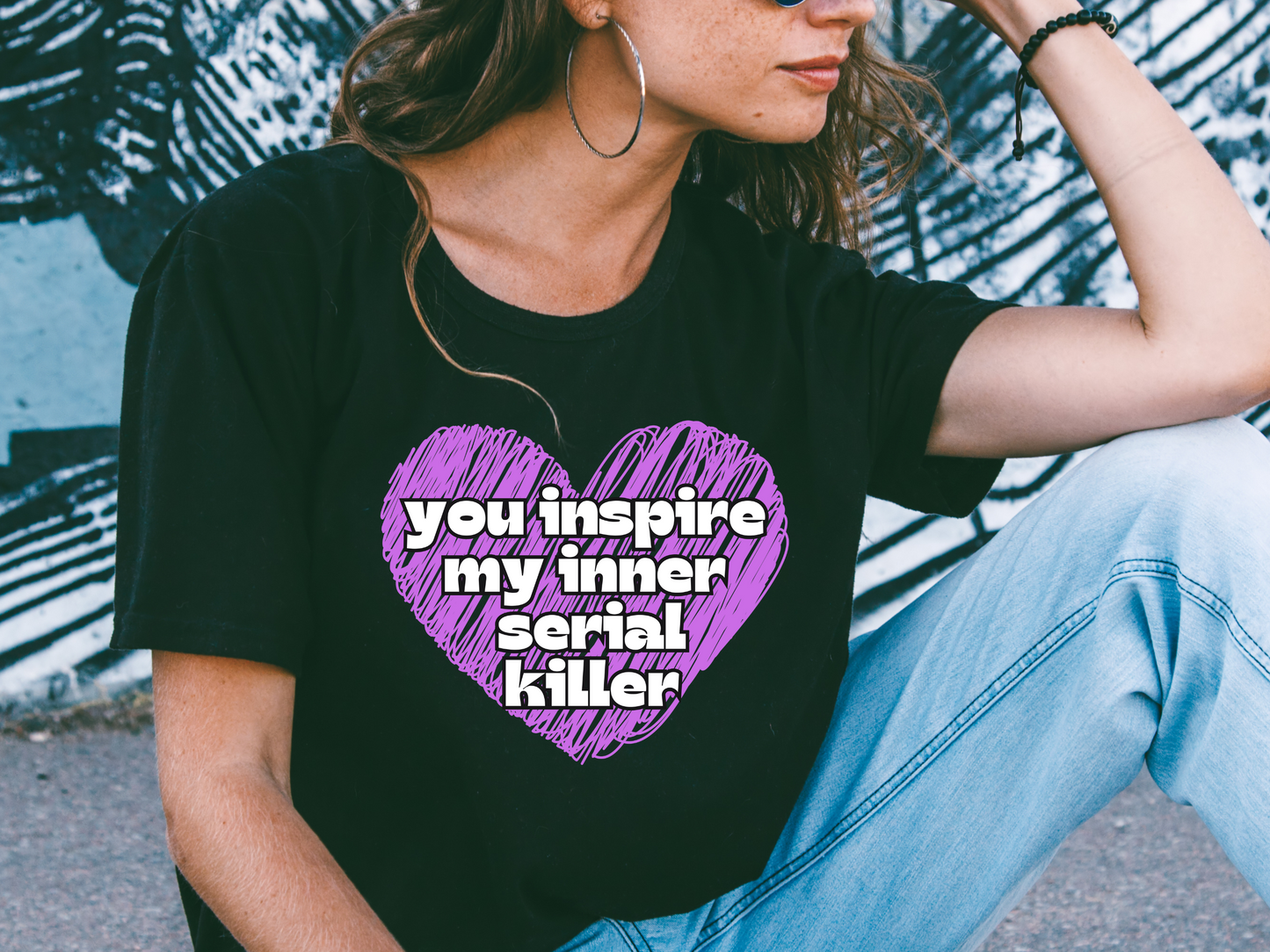 "You Inspire My Inner Serial Killer" T-Shirt | Funny Ladies Shirt | Gifts for Her | Sarcastic Women's Tee | Hilarious Shirt for Women | Birthday Gift Ideas for Women | Humorous Women's Tee Shirts | Funny Women's Apparel | Funny Mom Tee Shirt | Mama Shirt