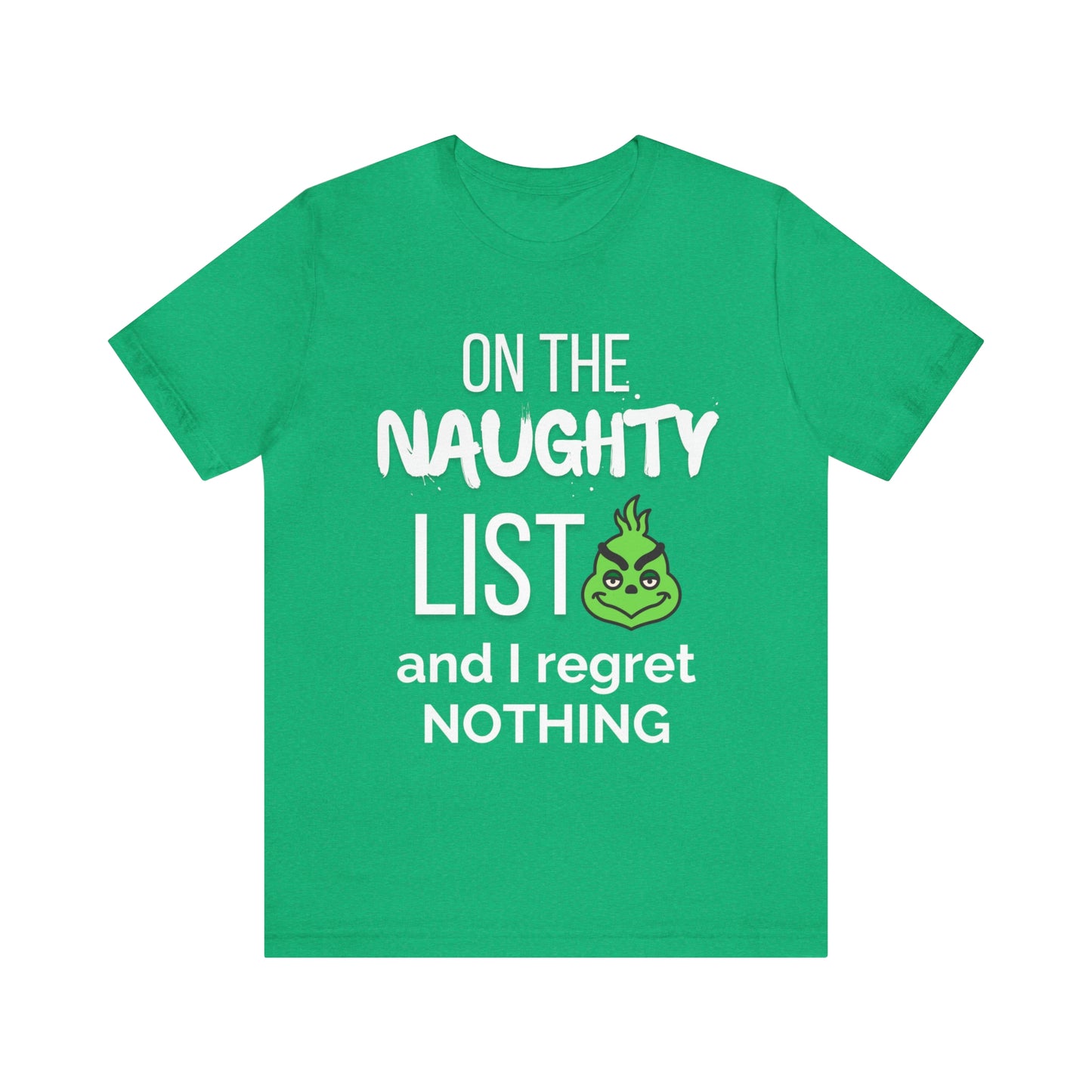 "On the Naughty List and I Regret Nothing" T-Shirt | Funny Christmas Tee | Christmas Gift Ideas for Mom | Christmas Apparel | Holiday Shirts | Festive Graphic Tee