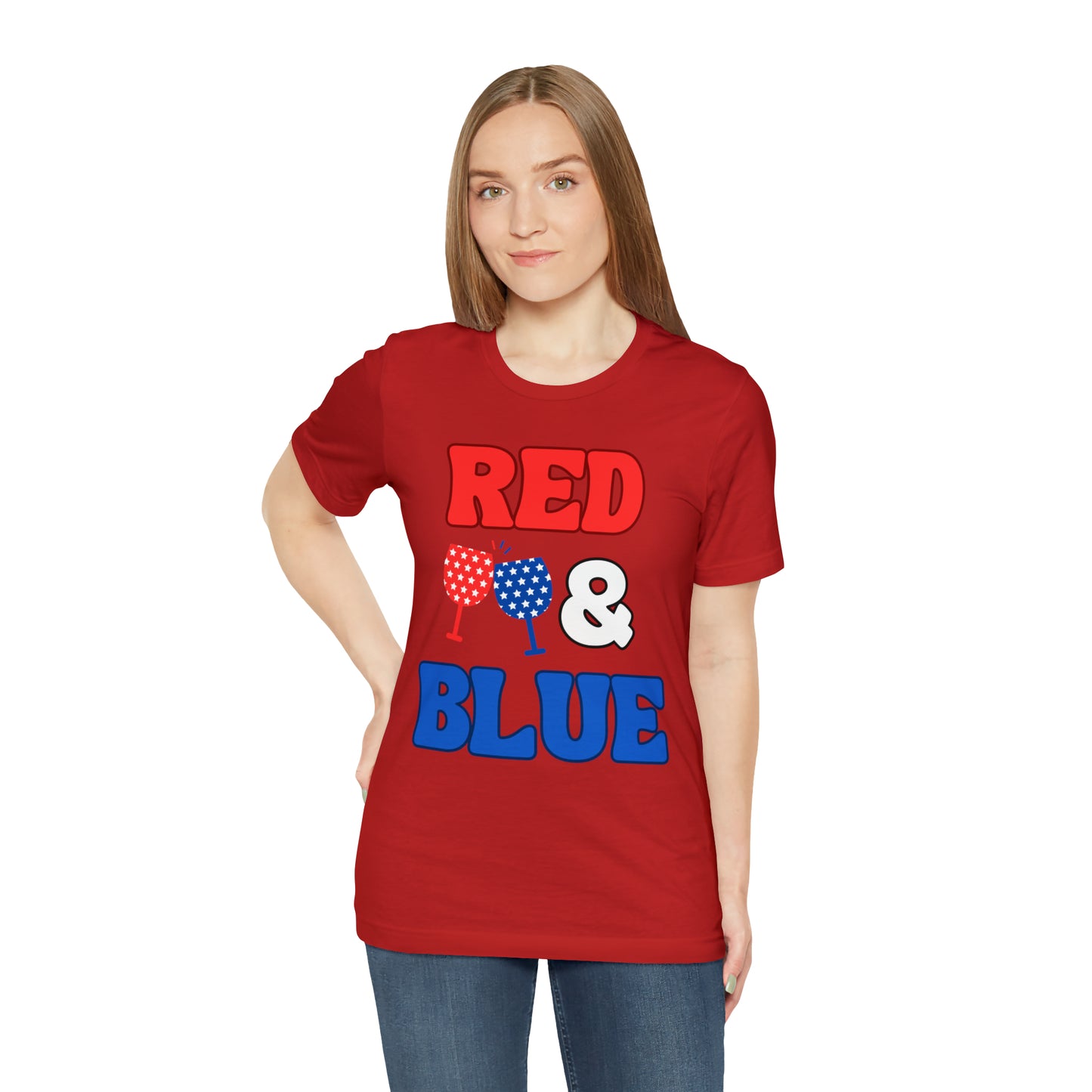 "Red, Wine & Blue" T-Shirt | Fourth of July Shirt for Mom | Celebrate America Shirt | American Pride T-Shirt | Independence Day Tees | Memorial Day T-Shirts for Mom